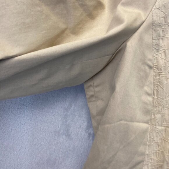 Chico's Size 2 (Large 12) Textured Open Front Jacket Tan Beige Cuffed 3/4 Sleeve - Picture 12 of 16